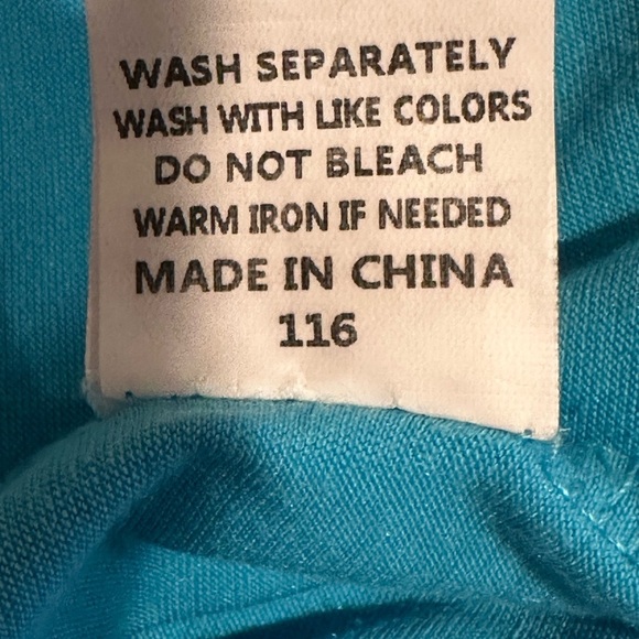 Amazon Blue Crochet Sleeve V-Neck Blouse‎ Medium Soft Stretchy Feminine - Picture 9 of 9